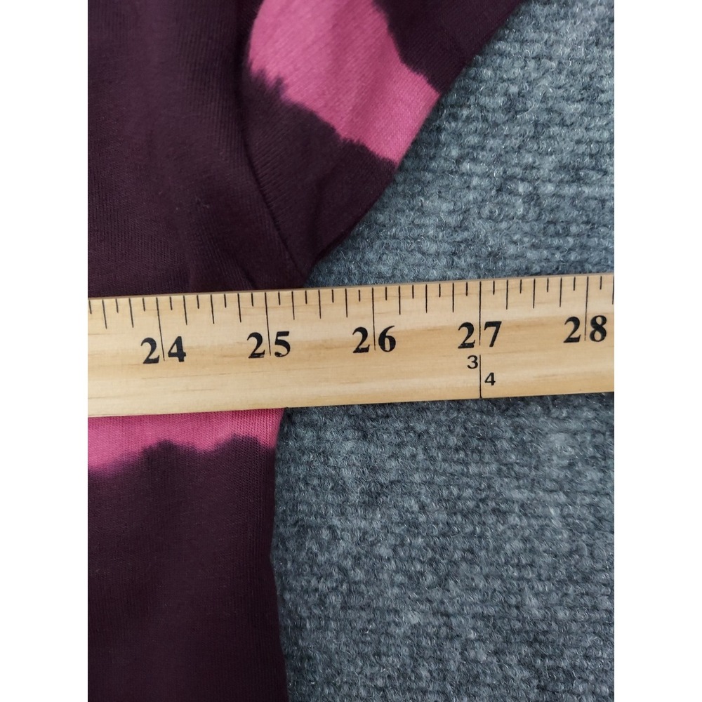 J Jill Fit Sweatshirt Top Women XL Pink Burgundy Tie Dye Pullover Tunic Sweater - Picture 9 of 11